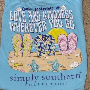 Simply Southern Blue and Pink Short Sleeve Tee